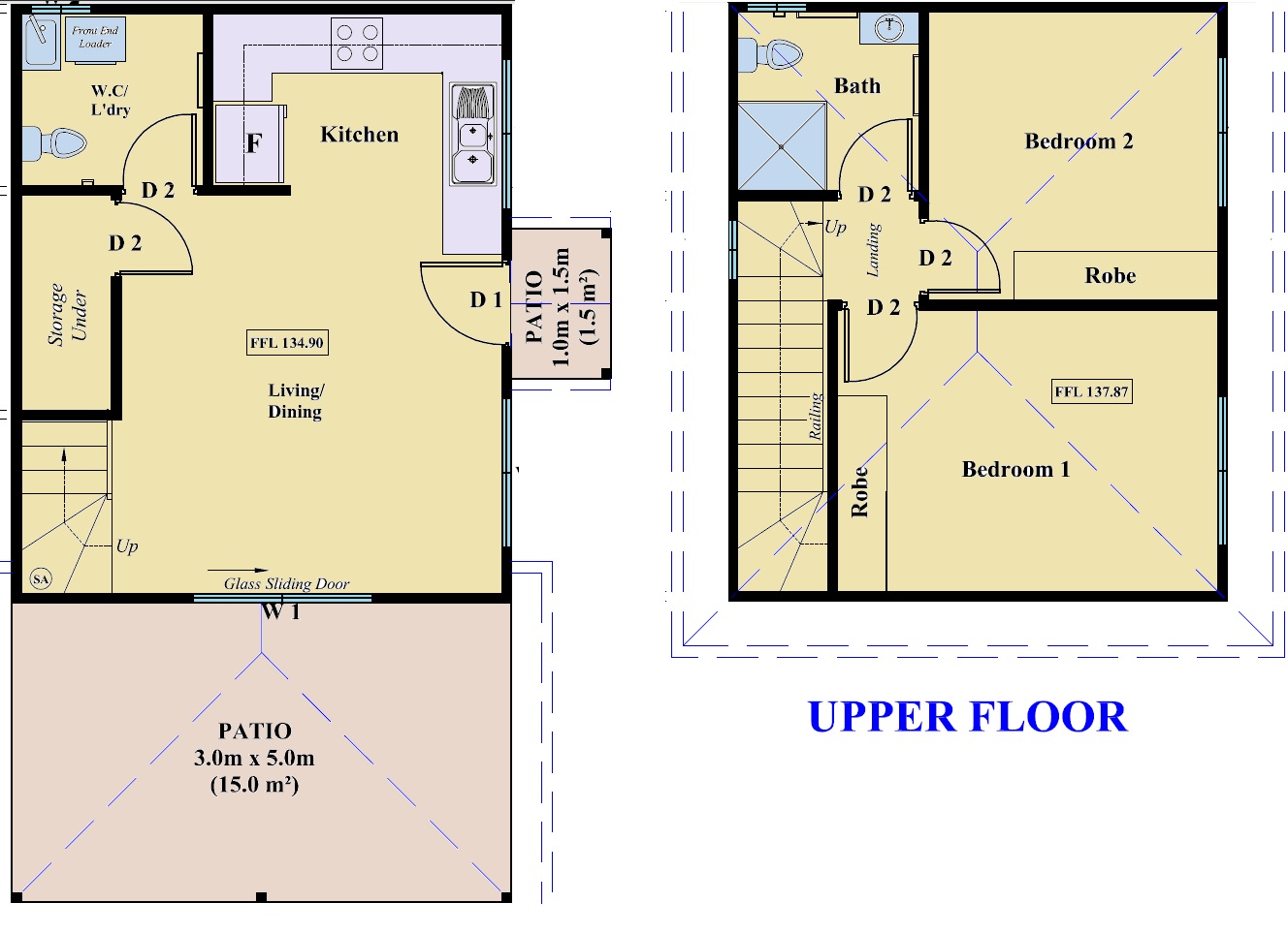 2 Bedroom 2 Bathroom Granny Flat Floor Plans Floorplans click